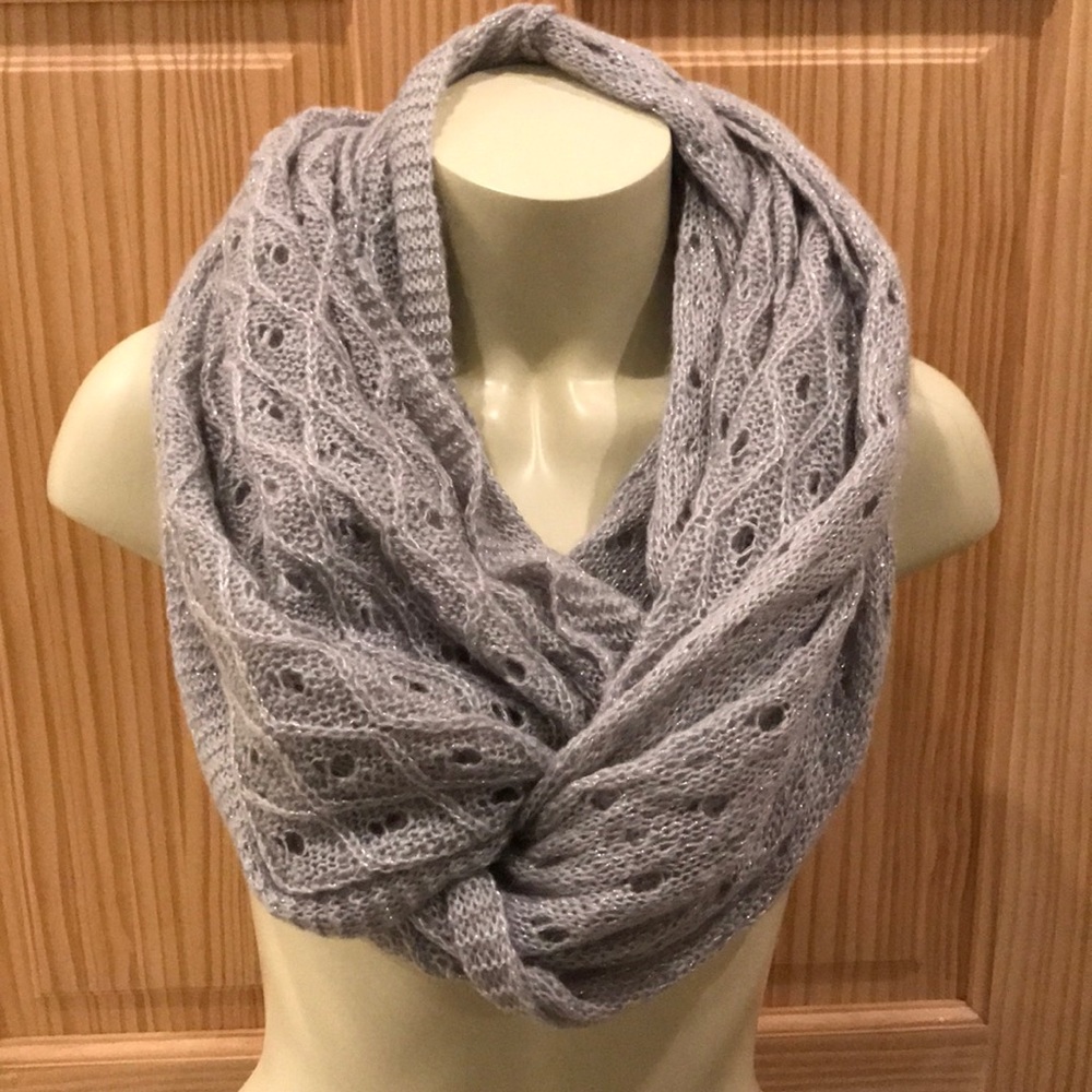 Lace knit infinity scarf